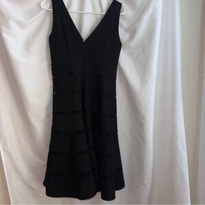 White House Black Market Black cocktail Mini Dress Size 6 fit & flare